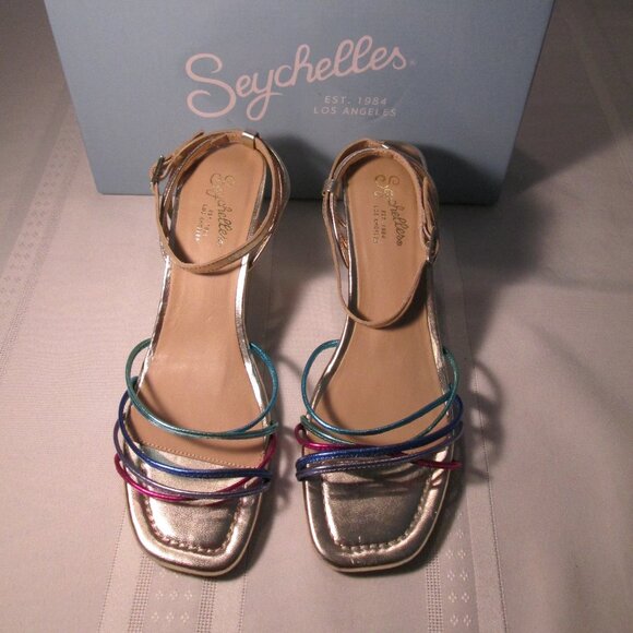 ✨ Seychelles Starboard Metallic Leather Sandals – Rainbow | Size 7.5 ✨ - Picture 4 of 9